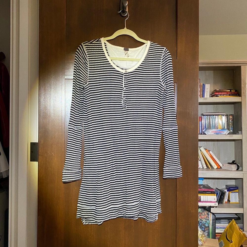 Free People Striped Henley Tunic size XS - Picture 4 of 7
